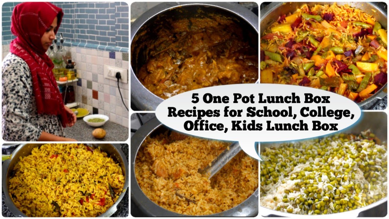 🖐️5 Easy One Pot🍱Tiffin Box Recipes!!!5 Pressure Cooker Lunch Box Recipes/#lunchbox #tiffinbox#ideas