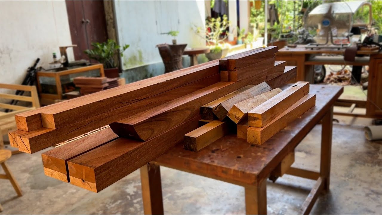 Beautiful Red Wood Long Chair Design(Afzelia xylocarpa): A Subtle Blend Of Cultural Beauty&Tradition