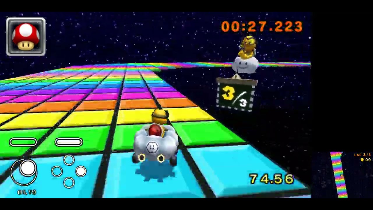 Mario Kart 7 - SNES Rainbow Road - Expert Staff Ghost