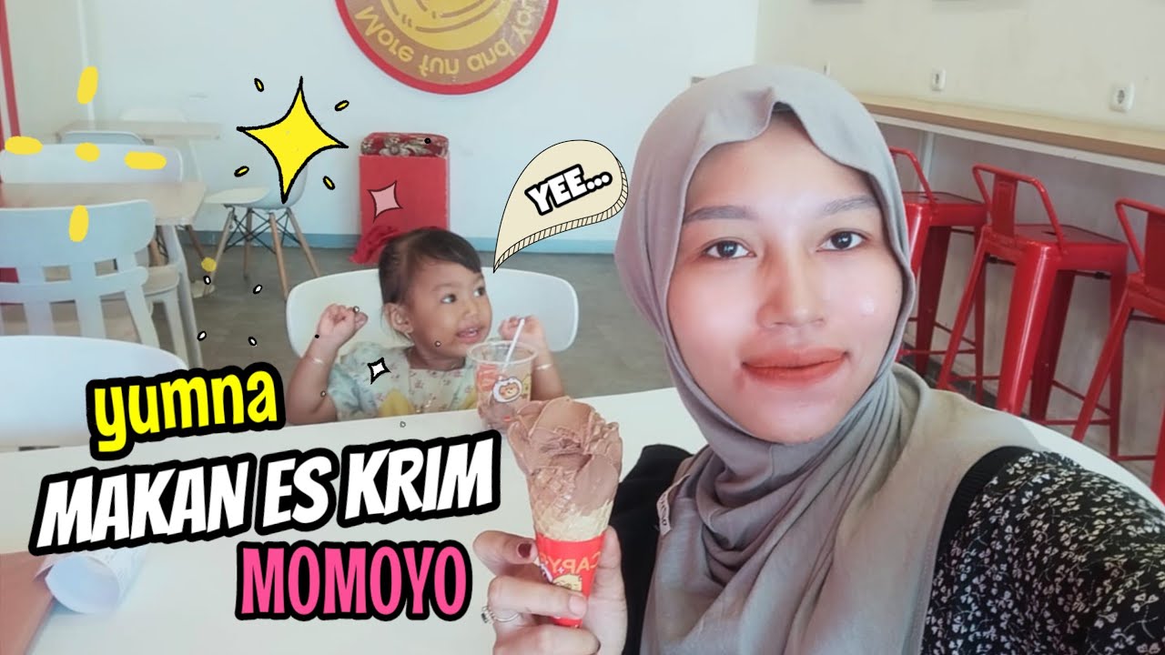BELI ES KRIM DIMOMOYO SUMBEREJO !! YUMNA HAPPY BANGET