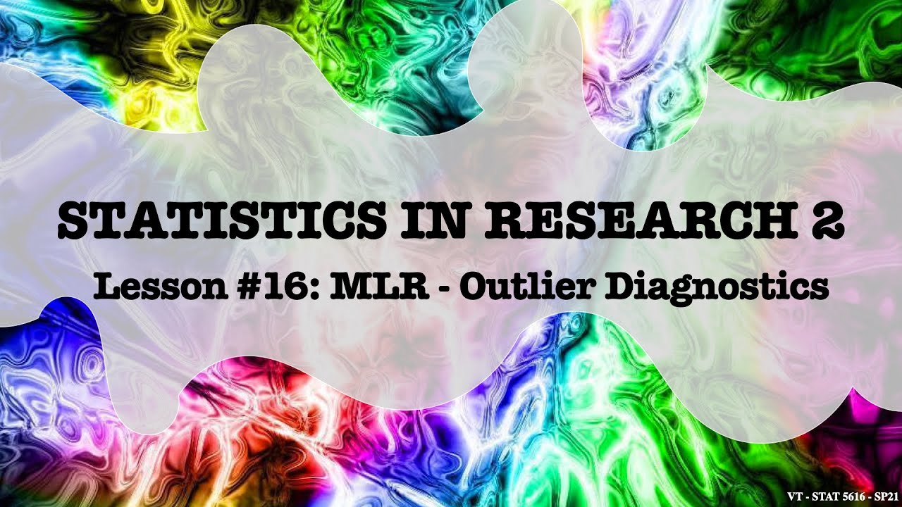 Lesson 16: MLR - Outlier Diagnostics