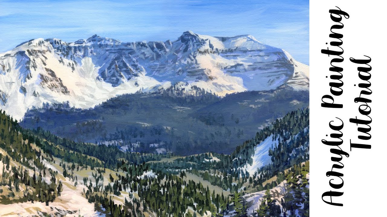Mountain Landscape Acrylic Painting Tutorial in REAL TIME