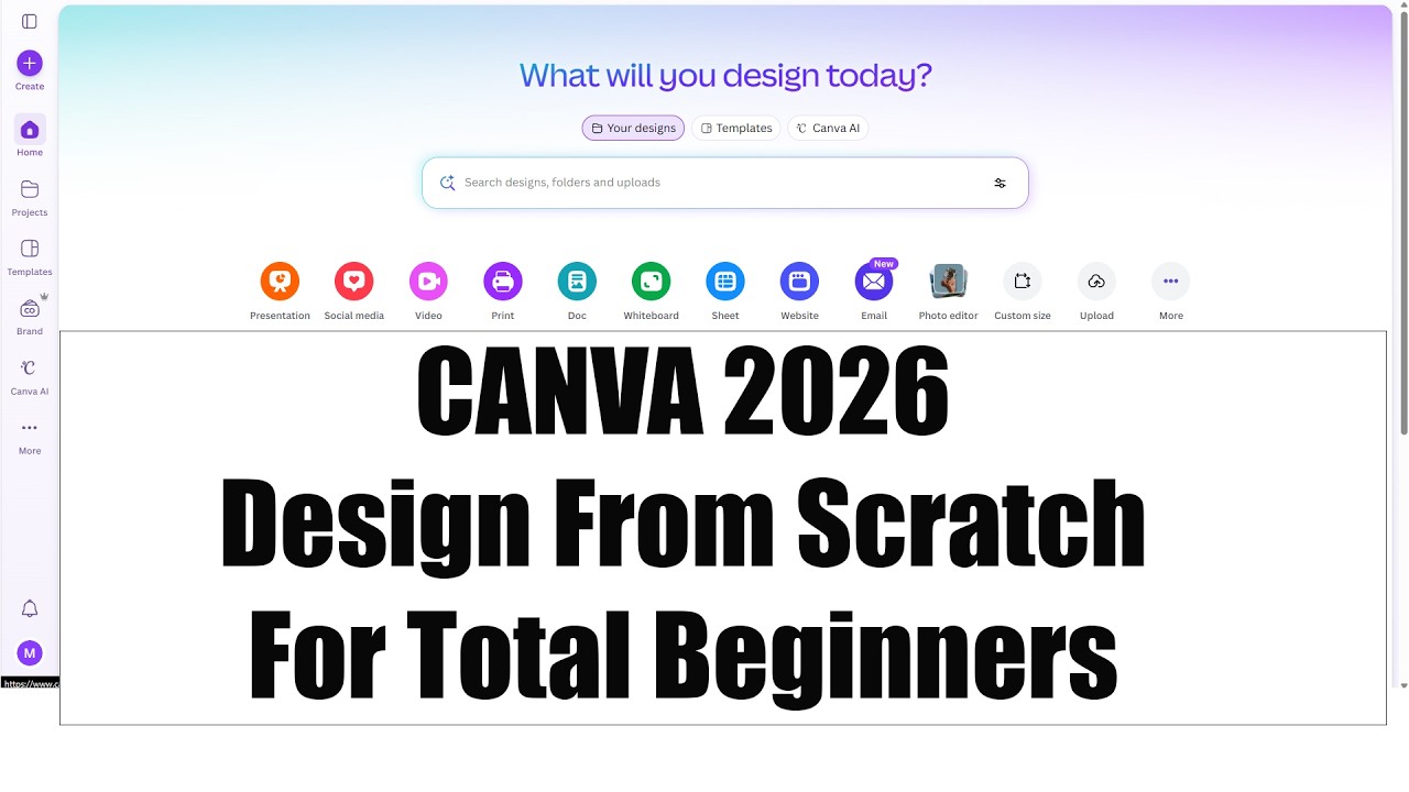 Canva Tutorial for Beginners 2026 | Design a Simple Poster from Scratch in Canva