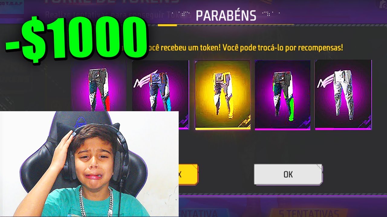 QUEBREI O COFRINHO DO MEU IRMÃOZINHO PRA COMPRAR A NOVA CALÇA ANGELICAL NO FREE FIRE!