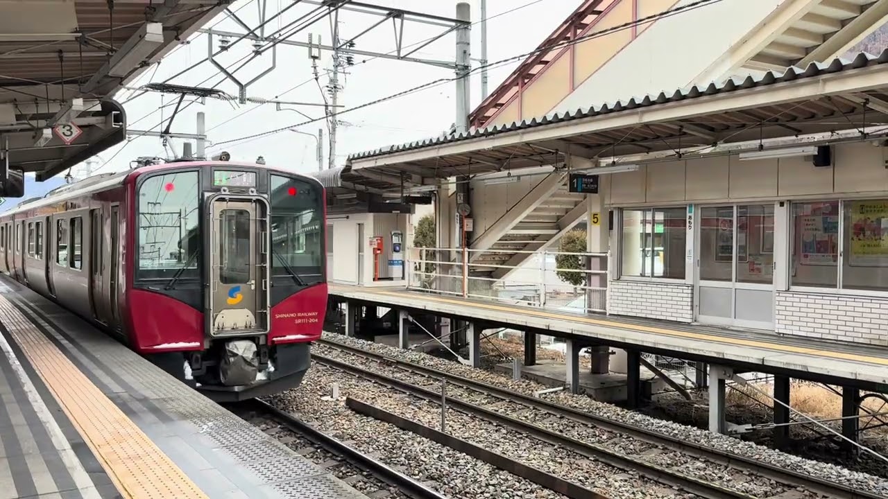 信越本線しなの鉄道しなの線SR1系S204編成普通ワンマン小諸行き安茂里駅発車