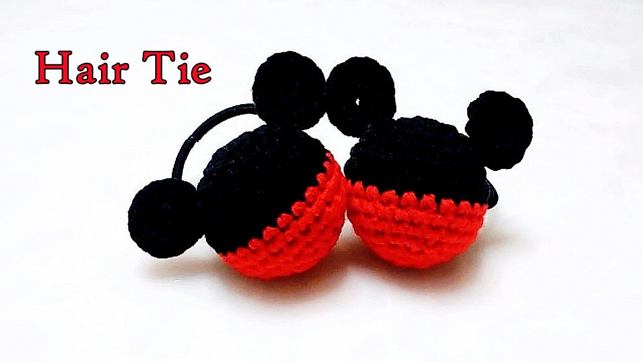 Crochet  Disney Mickey /Minnie Mouse Hair ties