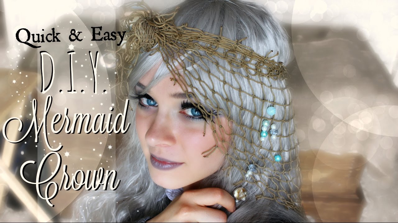 How to Make a Mermaid Crown out of Fishing Net //EASY// DIY #Boho Hair Accessory | The Magic Crafter