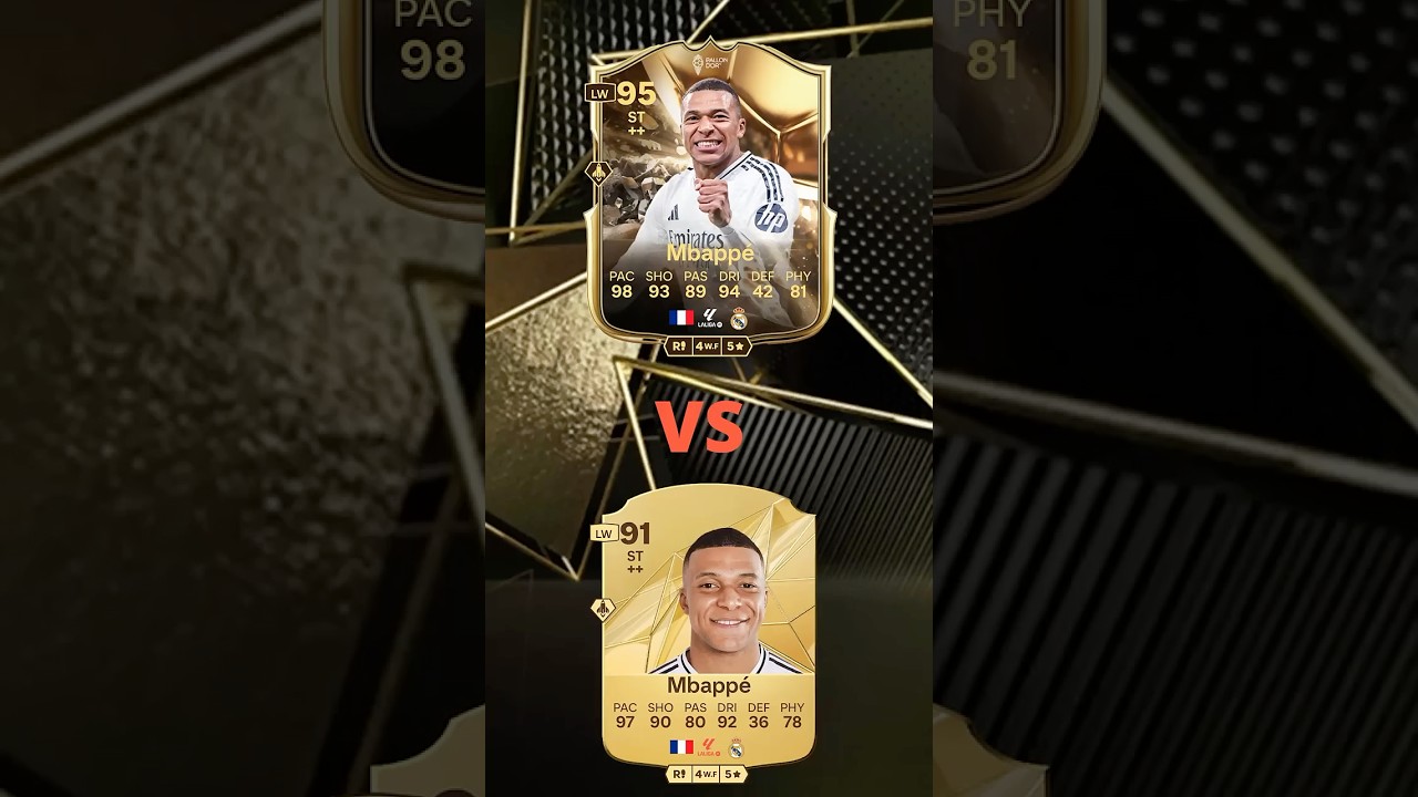 Ballon D&rsquo;Or Mbappe vs Gold Mbappe ⚡ Who&rsquo;s the Fastest in EAFC 25? #fifa  #ultimateteam  #EAFC25