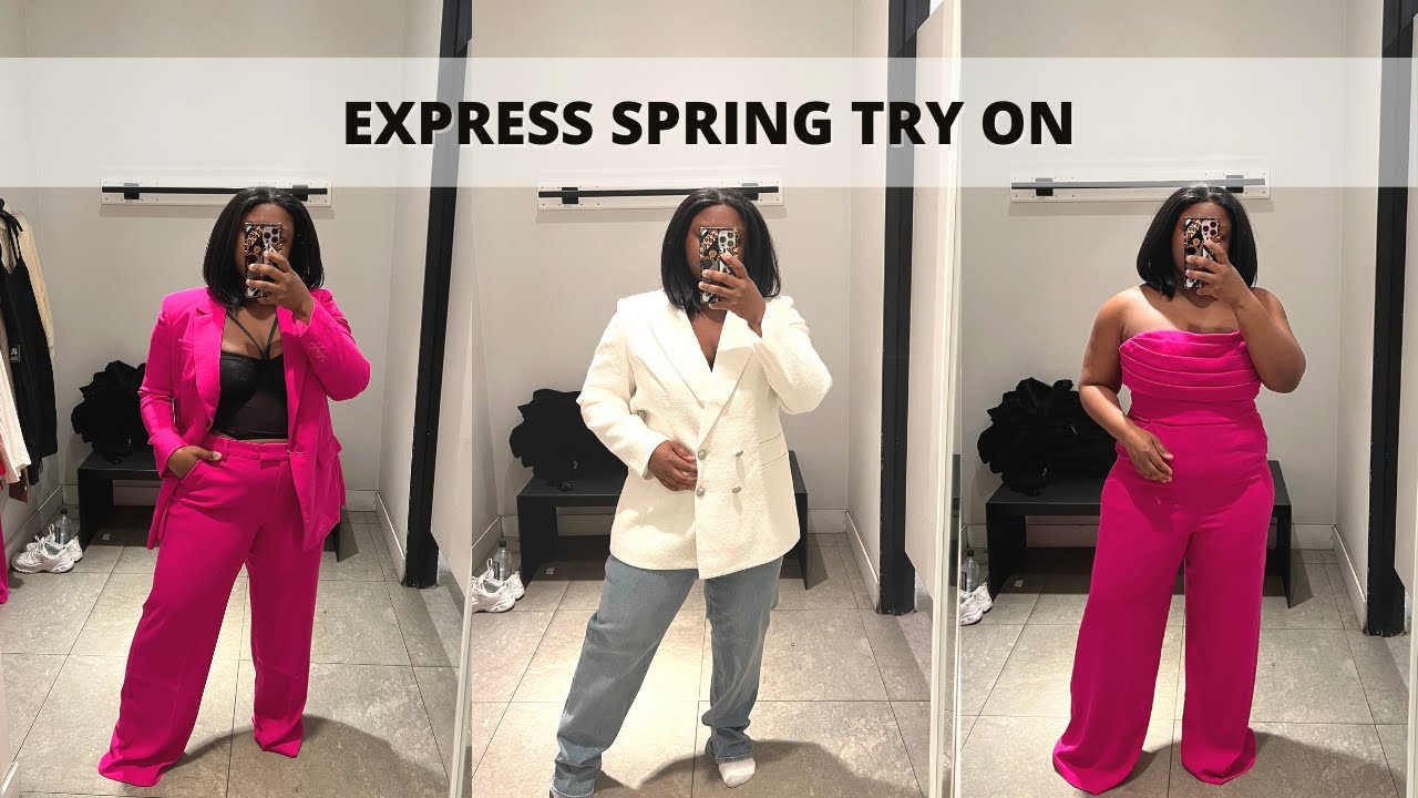NEW IN Express Spring Try On 2023 Blazers + Tops + Jeans