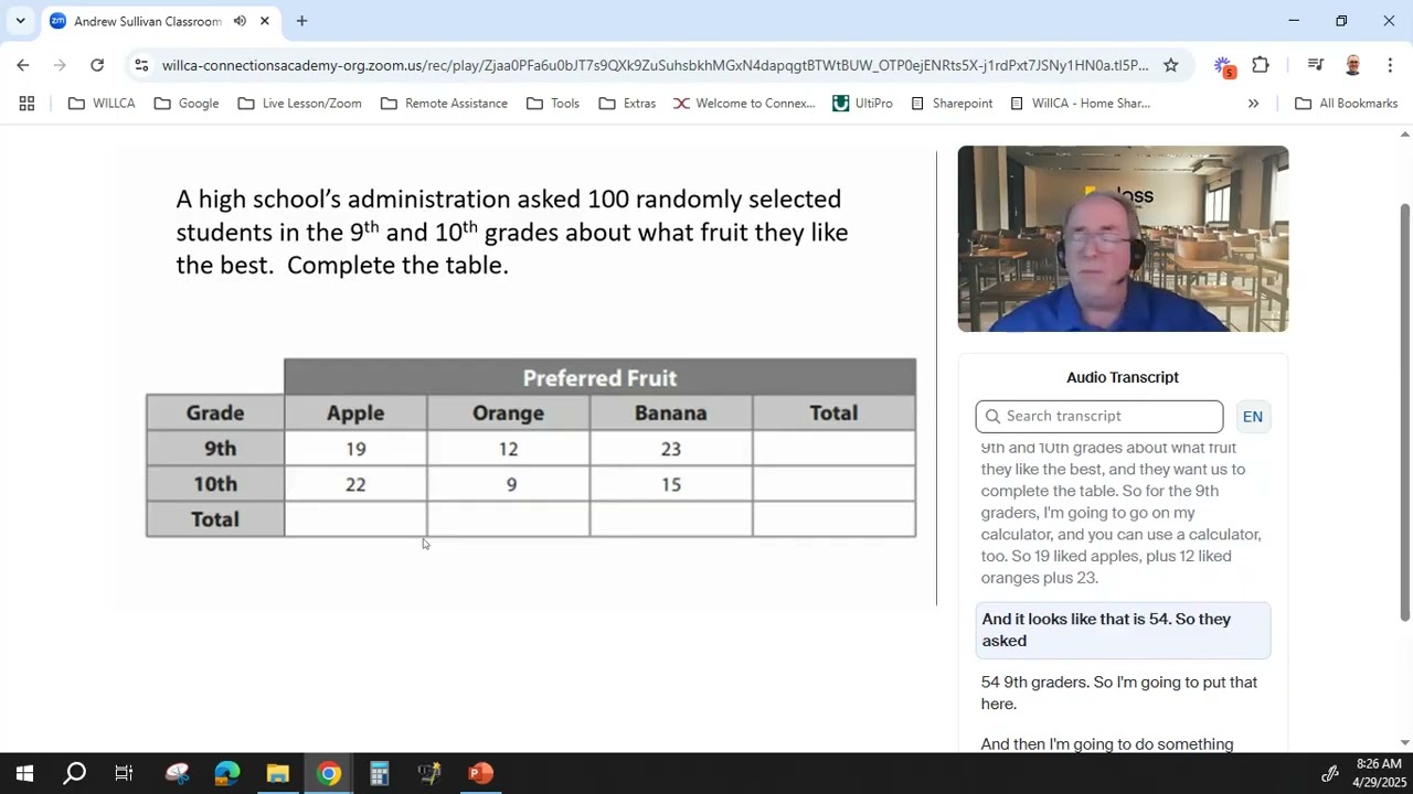 7 8 Two Way Tables