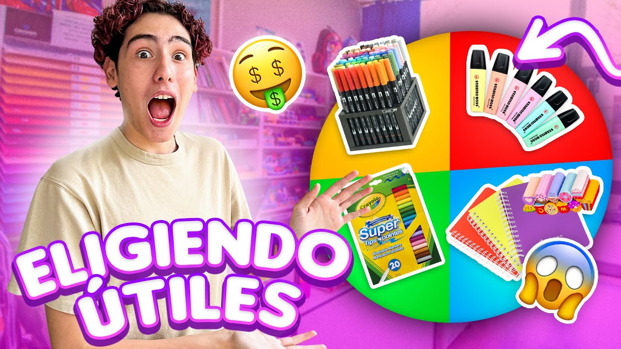 La RULETA ELIGE mis UTILES ESCOLARES 🤩😬 | Leo Study