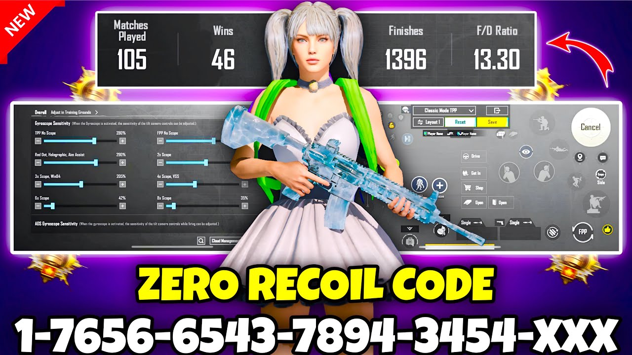 🔥Bgmi sensitivity settings 2026 🥵 | Bgmi best sensitivity settings 😱| Zero recoil sensitivity bgmi.