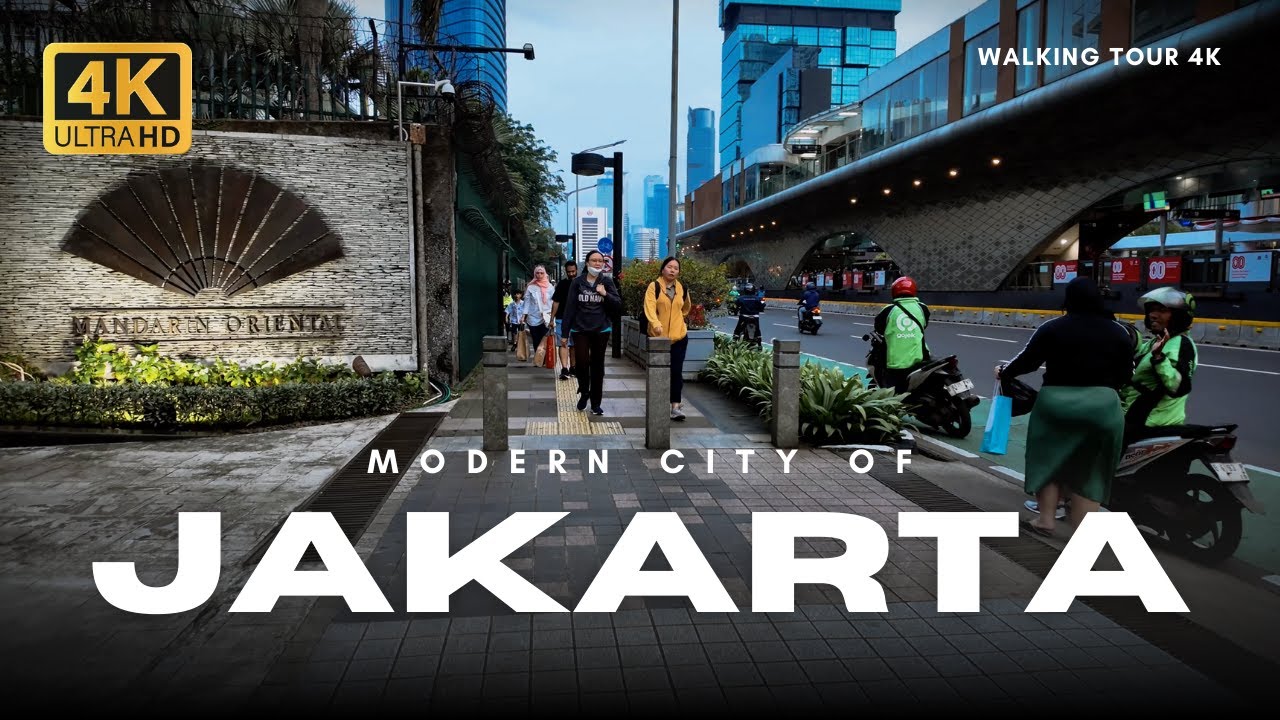 Jakarta Modern City Walk 🏙️ Thamrin, Bundaran HI & Sudirman | 4K Relaxing Walk
