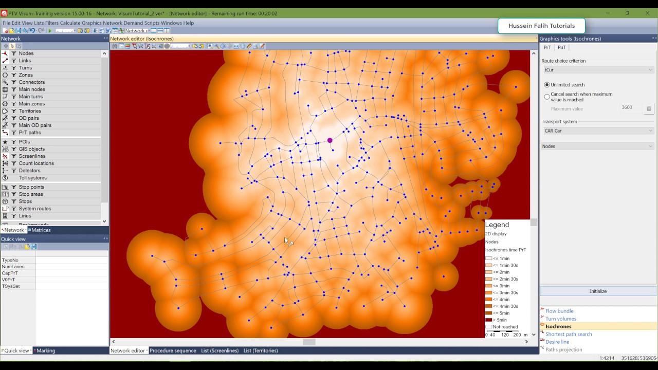 PTV VISUM Tutorial - Lesson 6 - Post Traffic Assignmment Analysis II