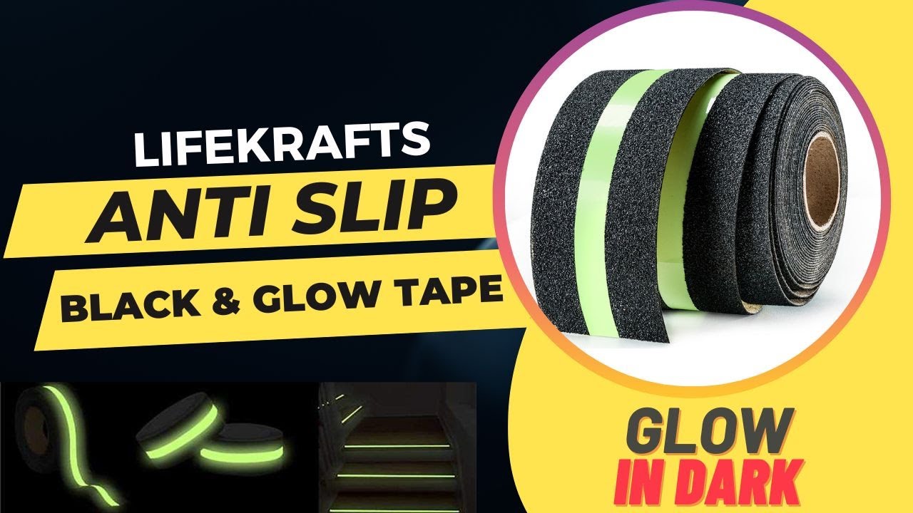 LifeKrafts Anti Slip Tape Glow in the Dark | Helps Reduce the Risk of Slips, Trips, and falls & more