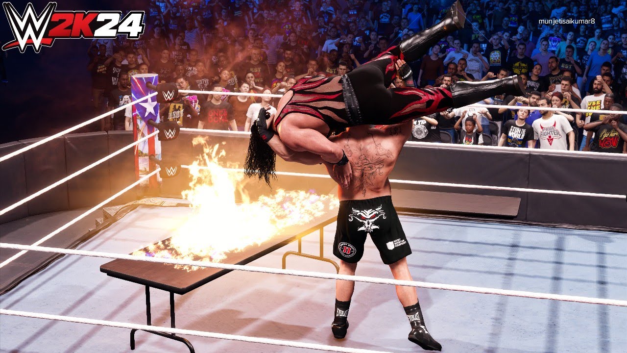 WWE 2k24 - Brock Lesnar '14 vs Kane '01: Tables Match at Backlash 