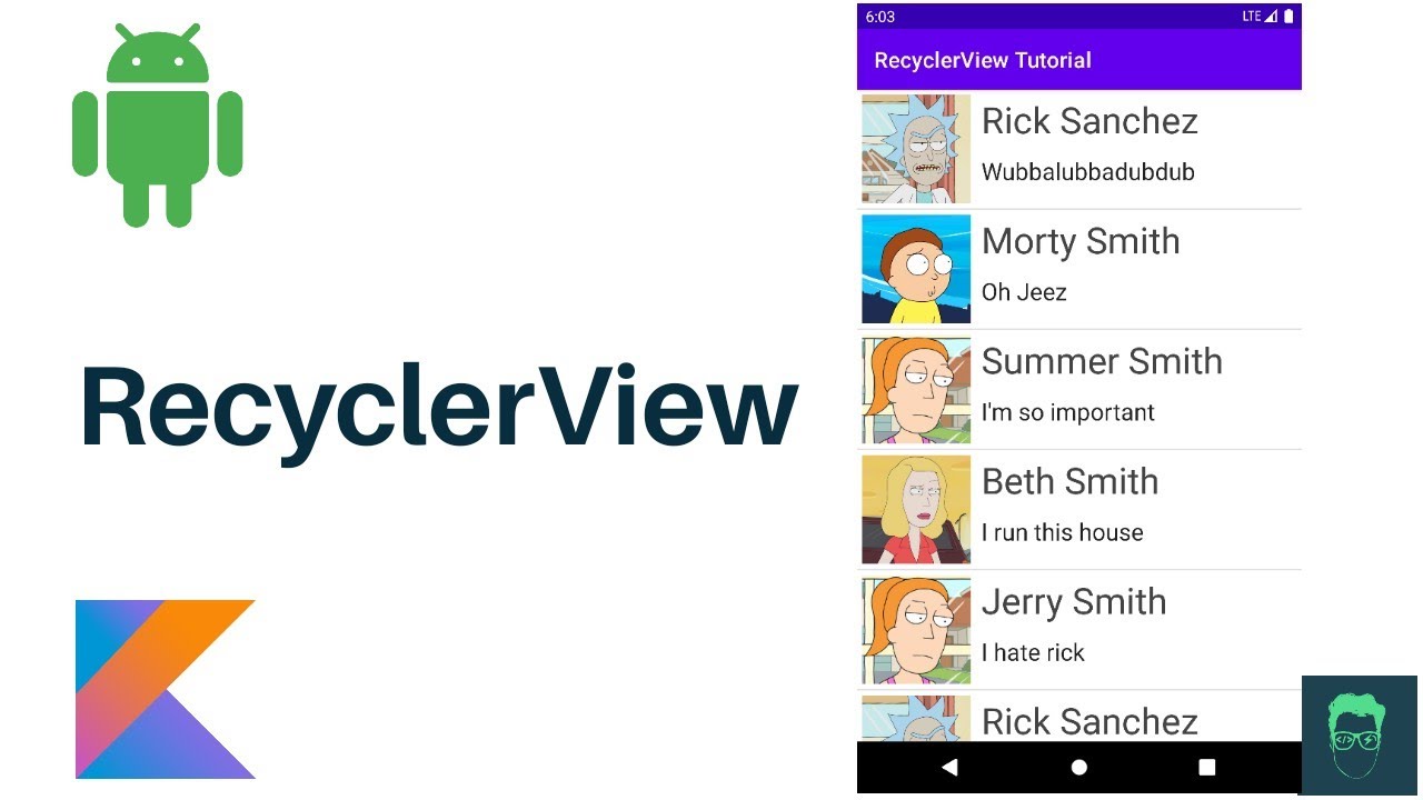 Android Kotlin RecyclerView Tutorial with Example