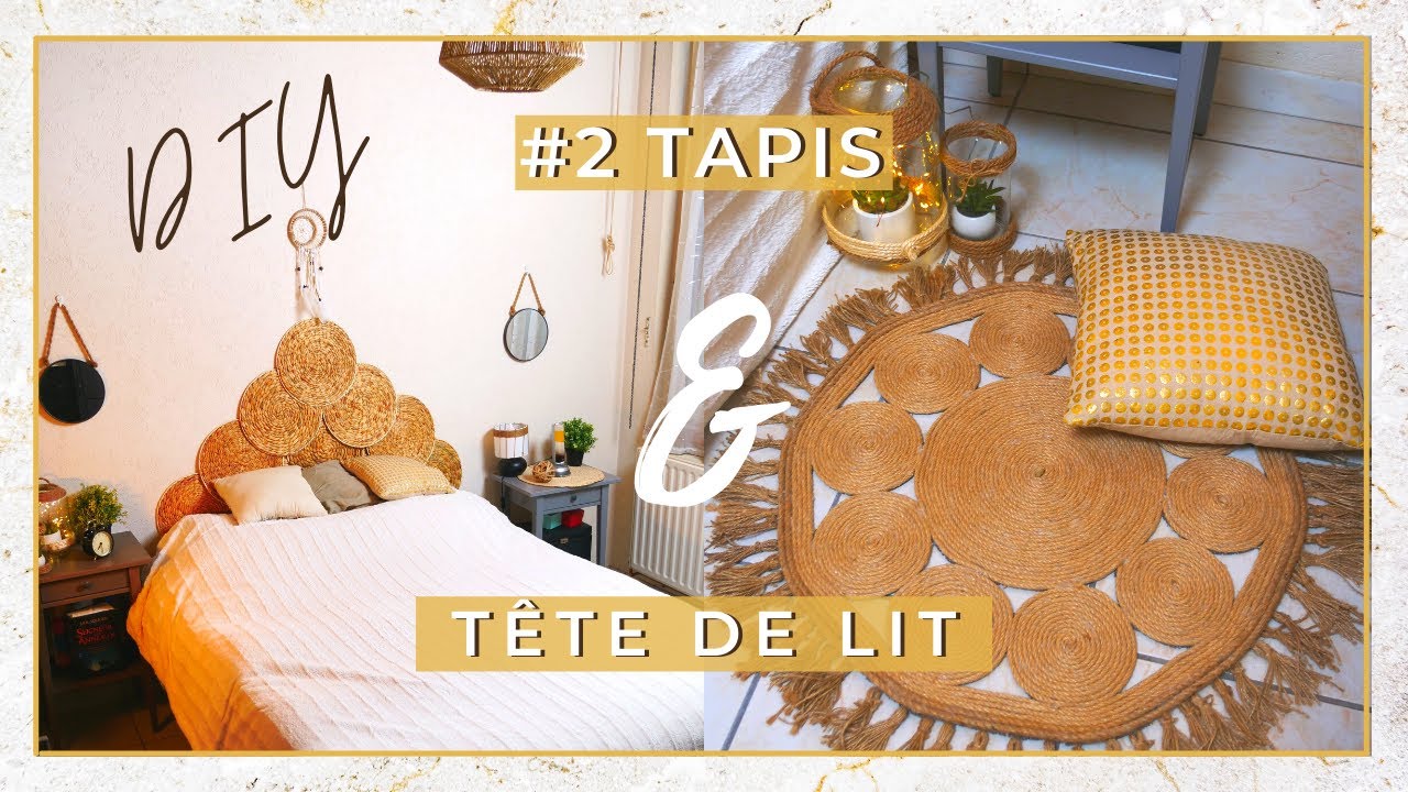 DIY | DECO TENDANCE BOHÈME : Je créer un tapis en jute et une tête de lit avec des sets de table !