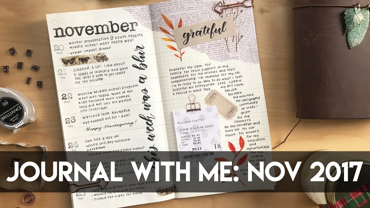 Journal With Me · November Weekly Spread · Traveler's Notebook