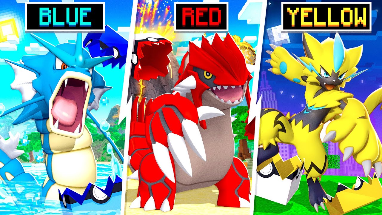 COLOR LUCKY BLOCKS Decide GOD STARTER POKEMON In MINECRAFT!