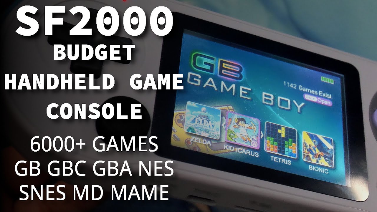 DATA FROG SF2000 Handheld Game Console Review - 6000+ Games GB GBC GBA NES SNES MD MAME ARCADE