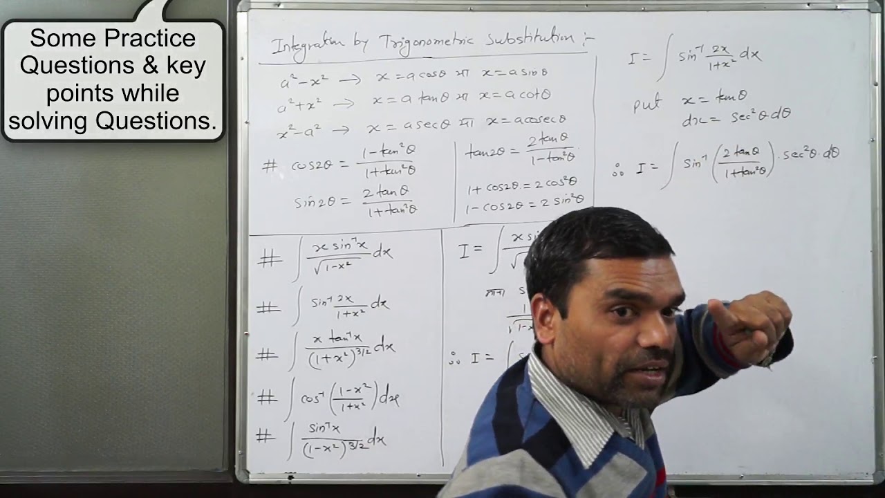 Integration - Integration by Trigonometric substitution in hindi(Lecture 10)