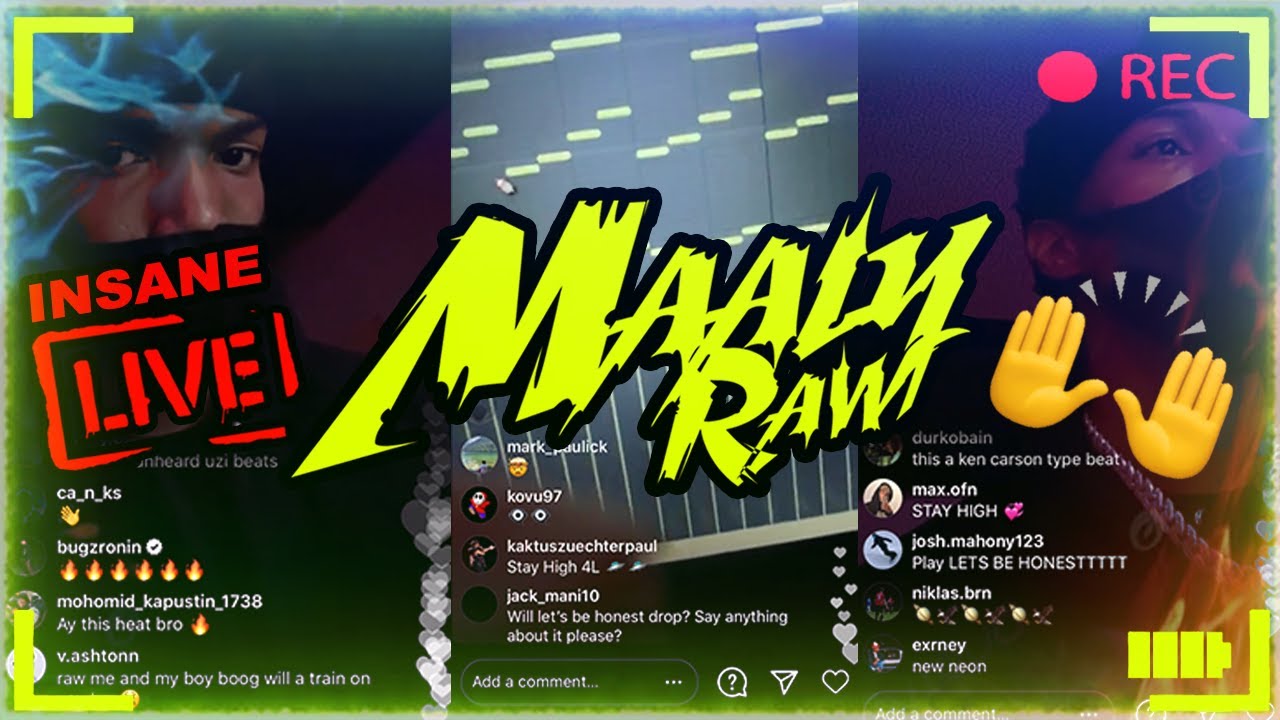 Maaly Raw Showing & Cooking Beats on IG Live (Showing The Screen💥)