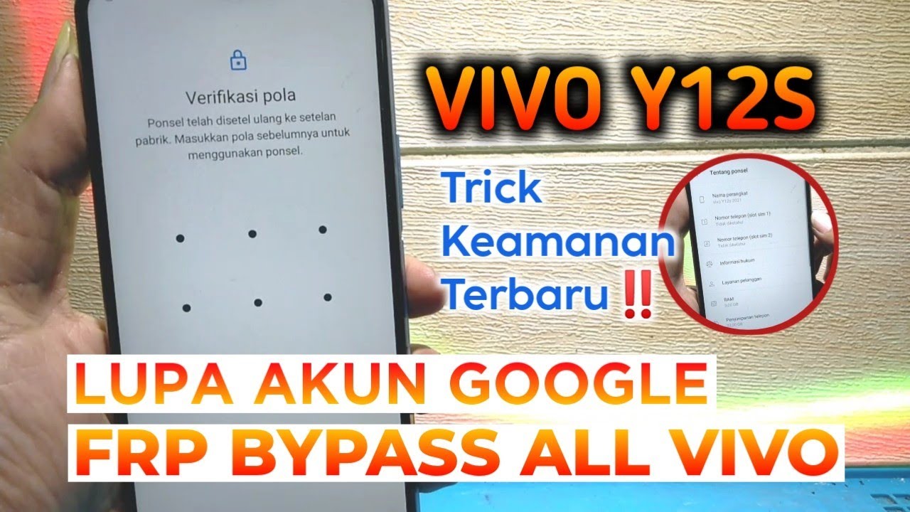 Cara Mengatasi Vivo Y12S Lupa Akun Google || FRP BYPASS Trick Keamanan Terbaru All Vivo