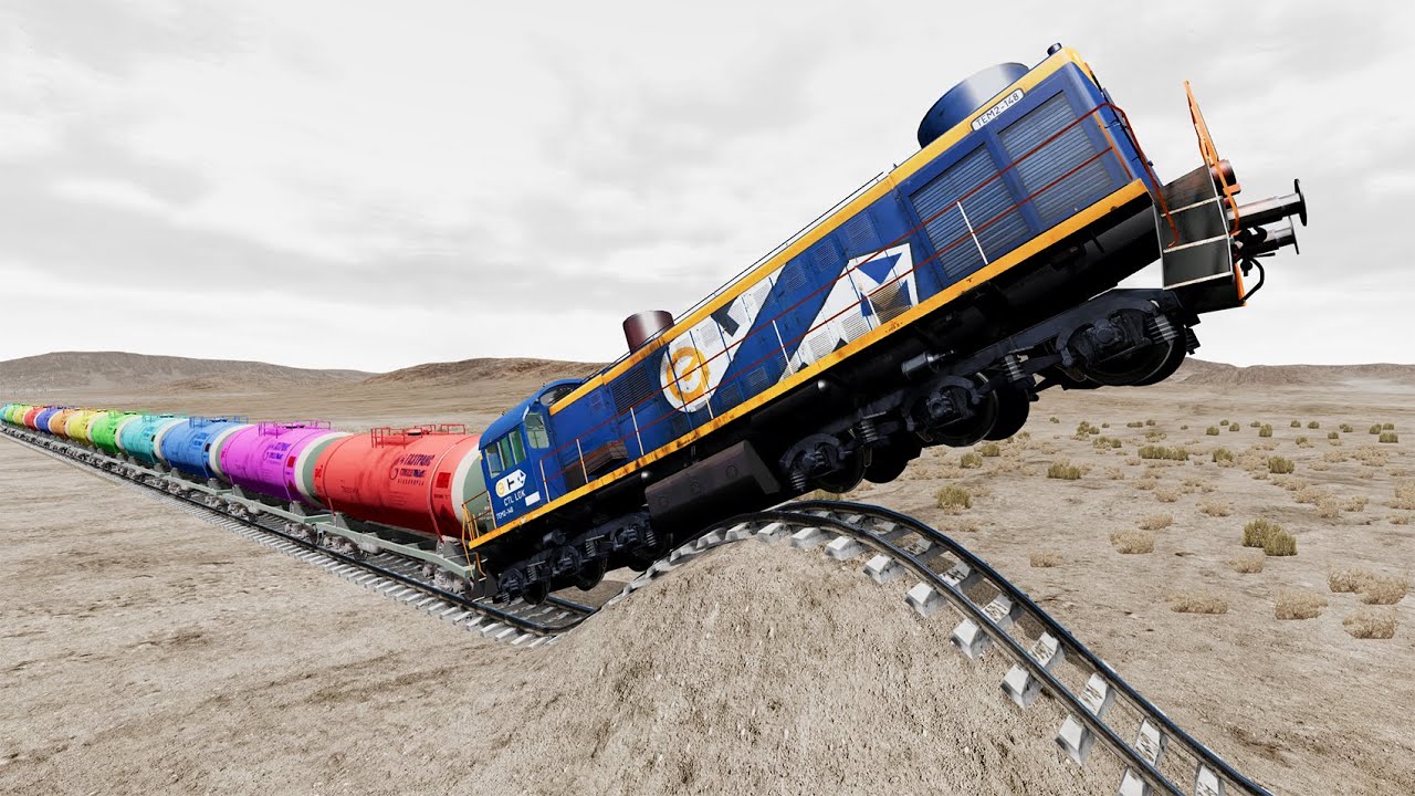 Trains Vs Bulged Rail #2 - Beamng.Drive