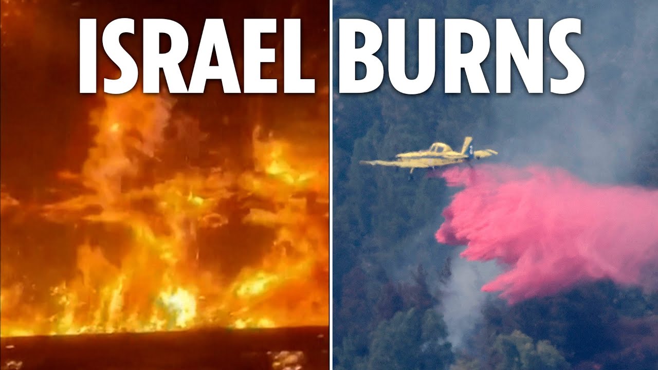 Massive fires &lsquo;sparked by Hezbollah's rocket and drone strikes&rsquo; rage across Israel