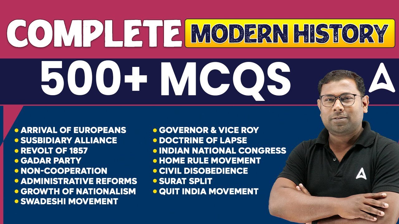 Complete Modern History of India I Chapter Wise 500+ MCQS I Indian History By Ashok Sir