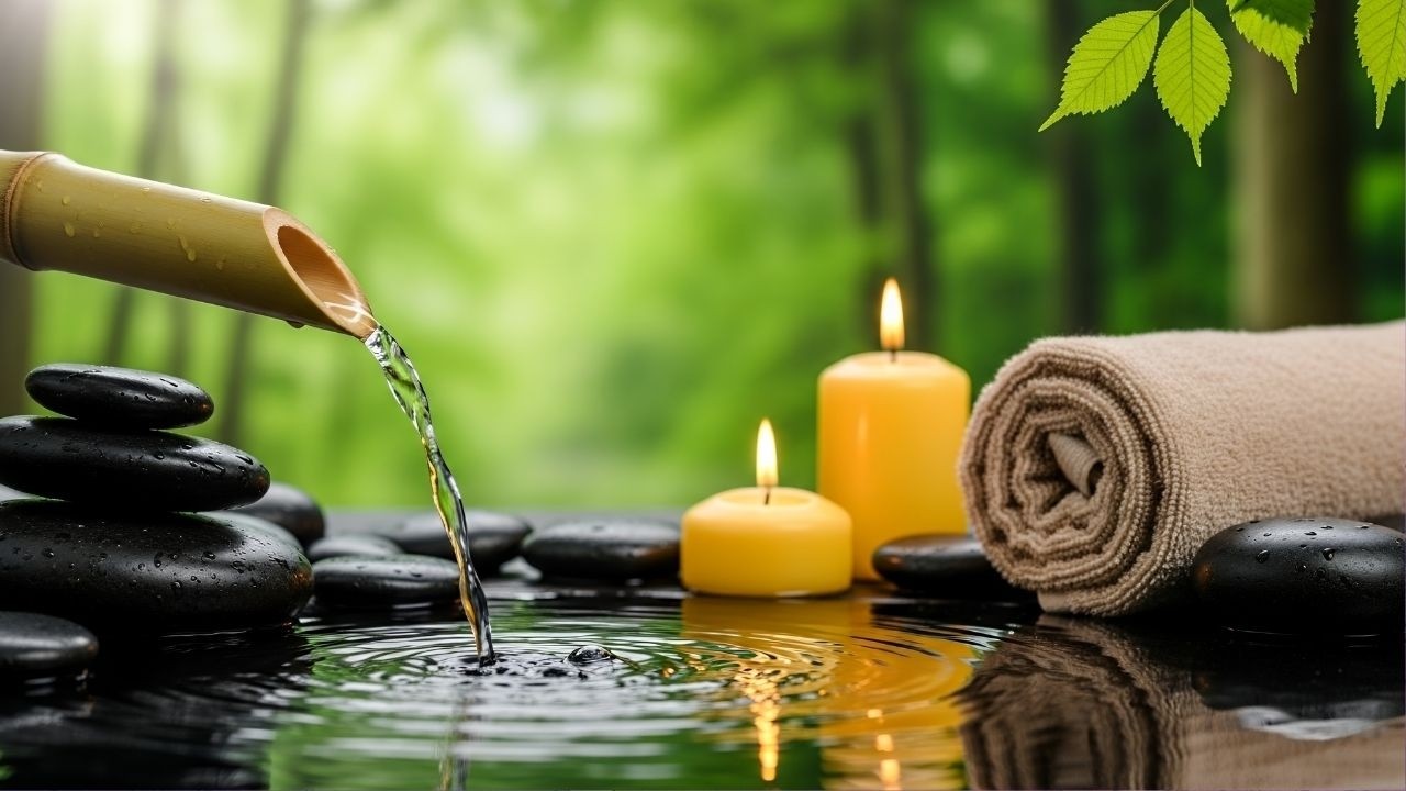 Sleep Music with Gentle Bamboo Water 🌿 Stress Relief & Meditation