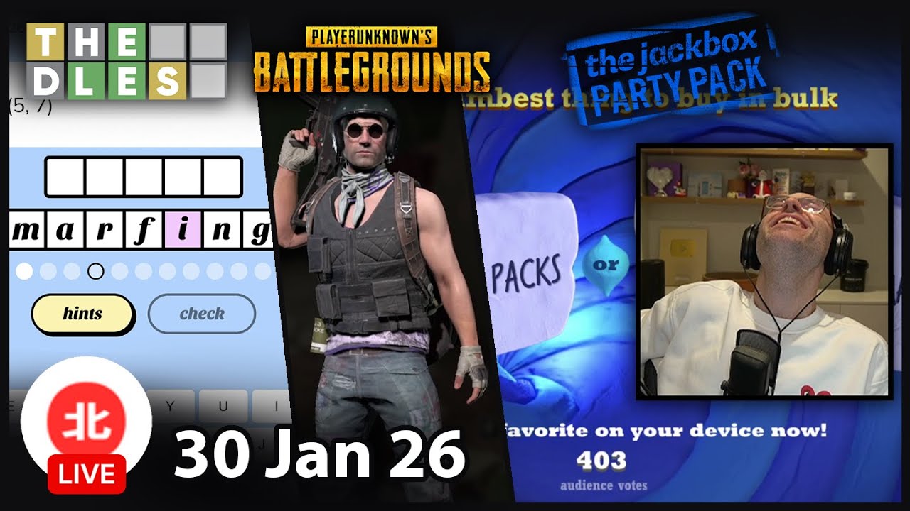 THE DLES / PUBG: Battlegrounds / Jackbox Party Pack - 30 Jan 2026 - Unofficial Northernlion VOD