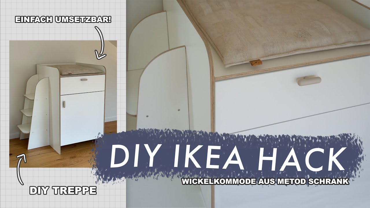 Wickelkommode mit Treppe selber bauen - DIY Ikea Hack mit Metod Serie | Wickeltisch | EASY ALEX