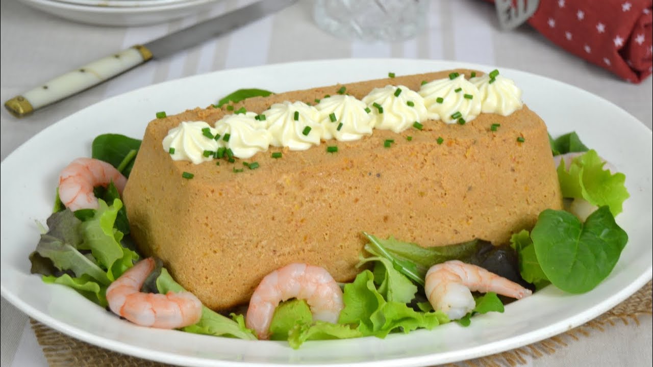 Pastel de salmón y gambas. Receta de navidad