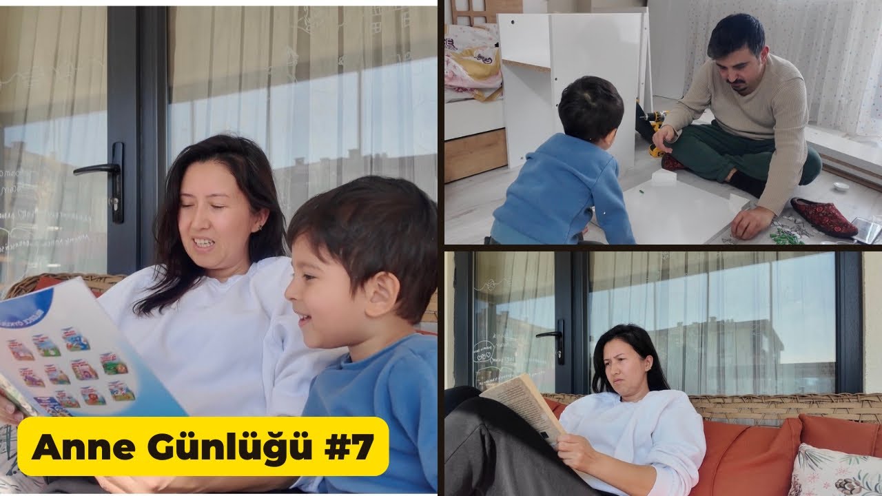 ANNE GÜNLÜĞÜ #7: Masa Kurulumu, Pazar Alışverişi & Ege ile Kitap Okuyoruz!