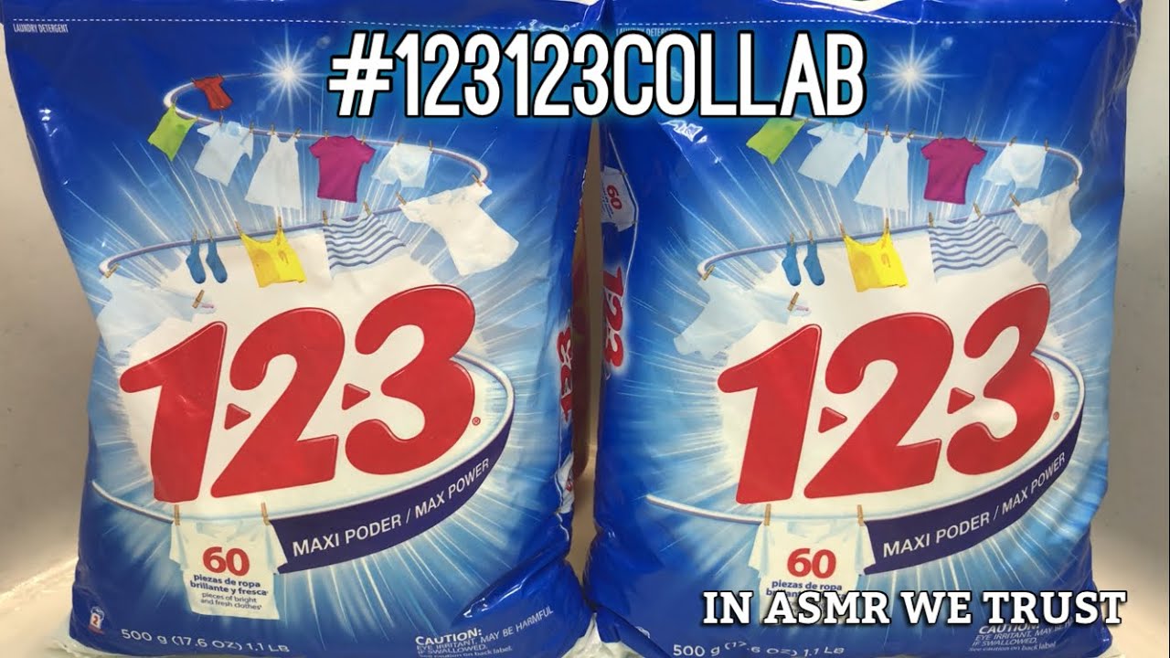 123123 New Year’s Eve Collab using 1-2-3 Powder, Roma, Ajax, Gain, and Scent Beads | ASMR Sponge