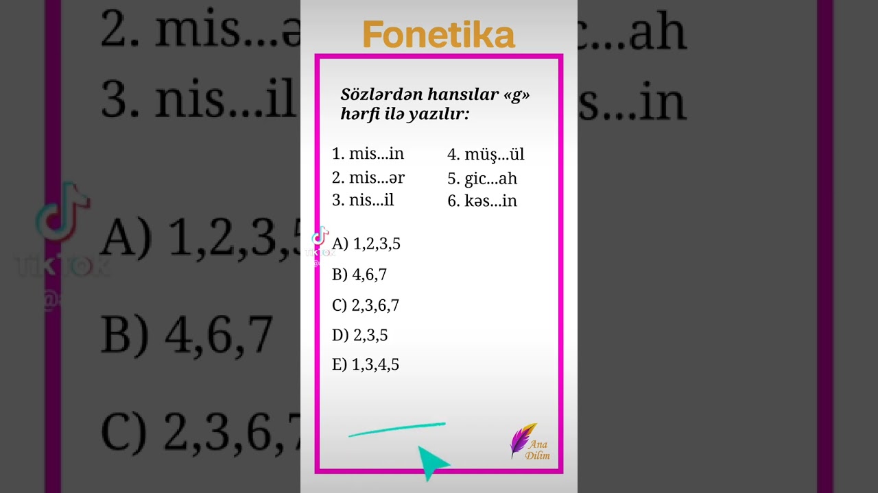 Fonetika - test izahı. #buraxılış  #blok #miq