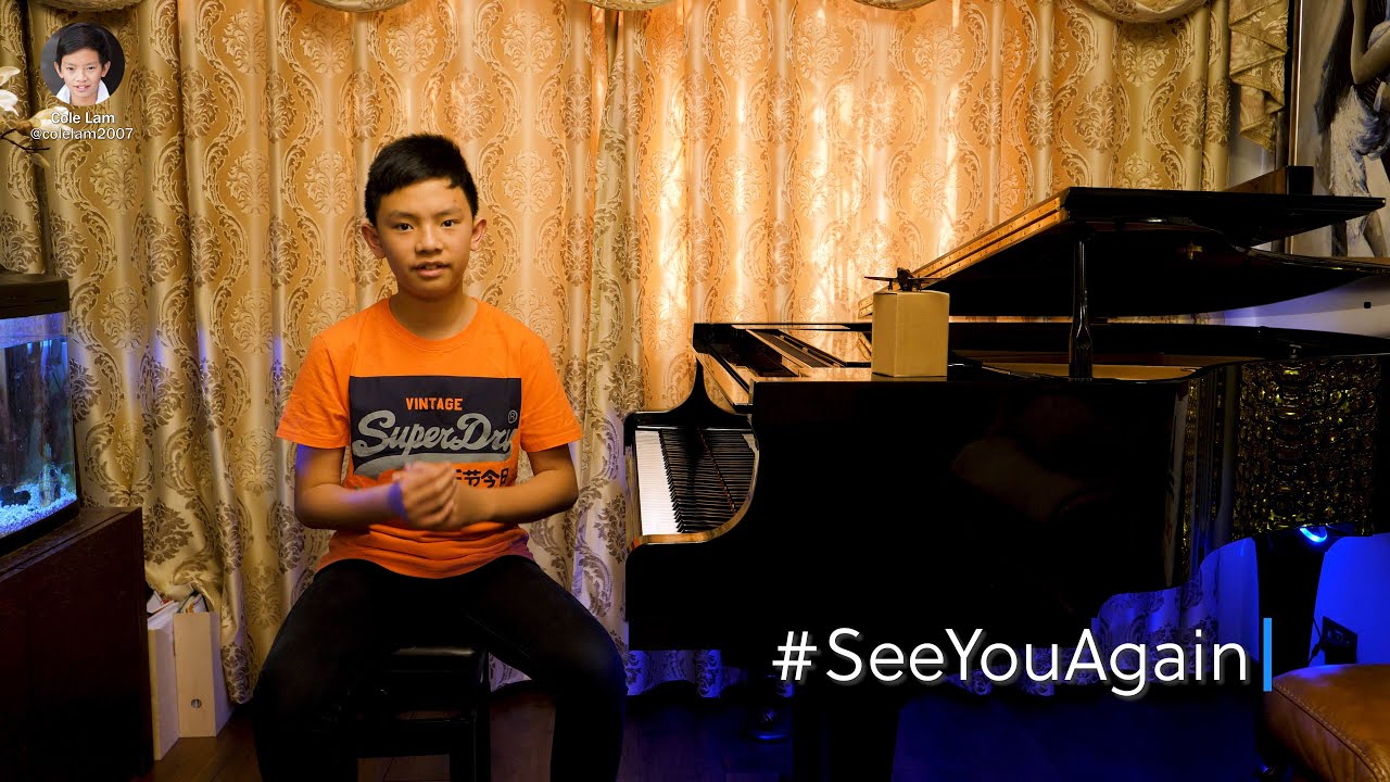 See You Again Piano Cover Charlie Puth ft Wiz Khalifa Cole Lam 13 Years Old