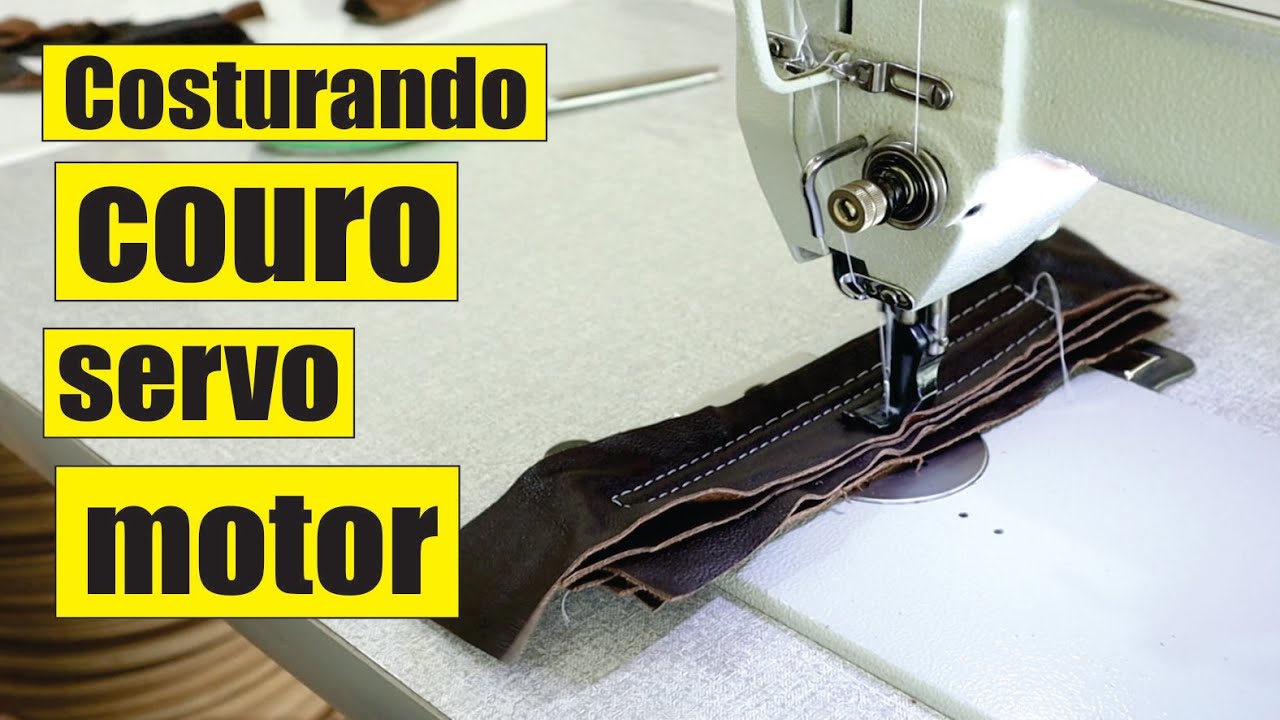 Costura de couro na transporte triplo com servo motor -  minhas impressões