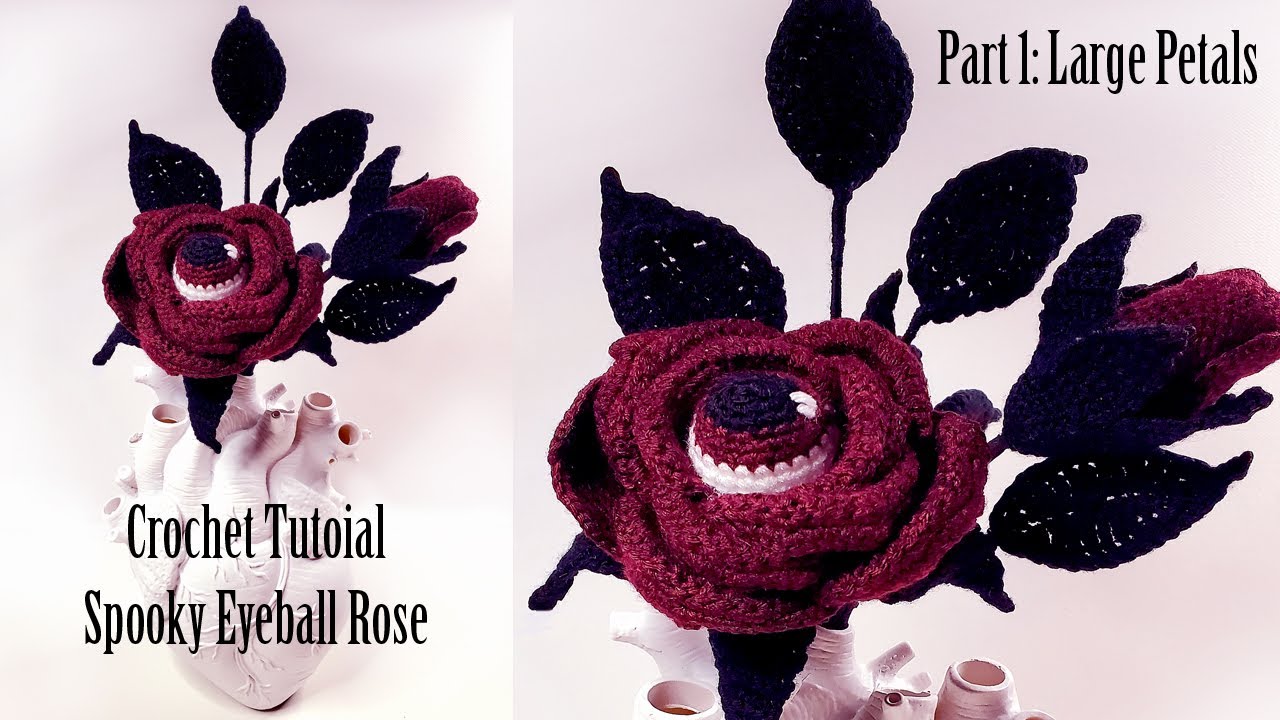 Crochet Halloween Décor: Eyeball Rose Part 1 - Large Petals