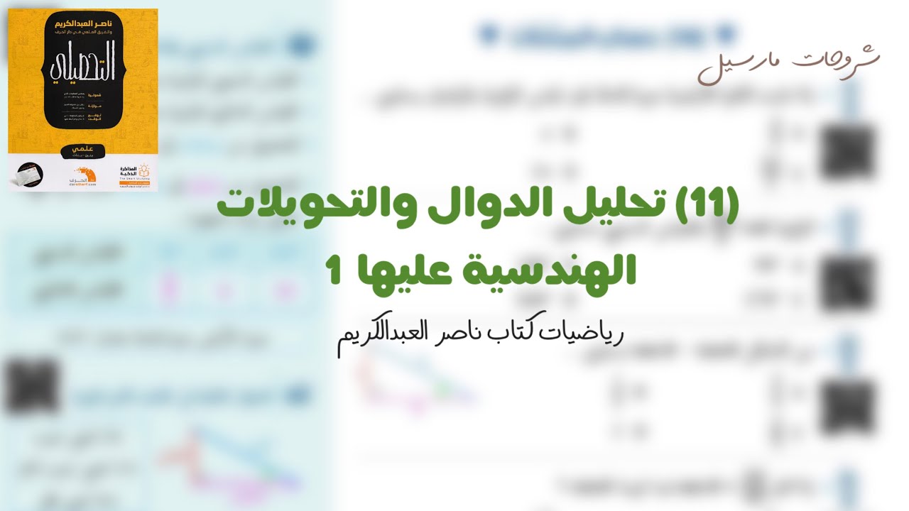 تحصيلي رياضيات | ناصر العبدالكريم | تحليل الدوال والتحويلات الهندسية ج1 | س1-15