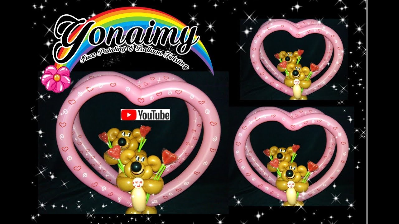 COMO HACER OSITOS BONITOS EN CORAZON CON GLOBOS . BEAR IN A HEART.
