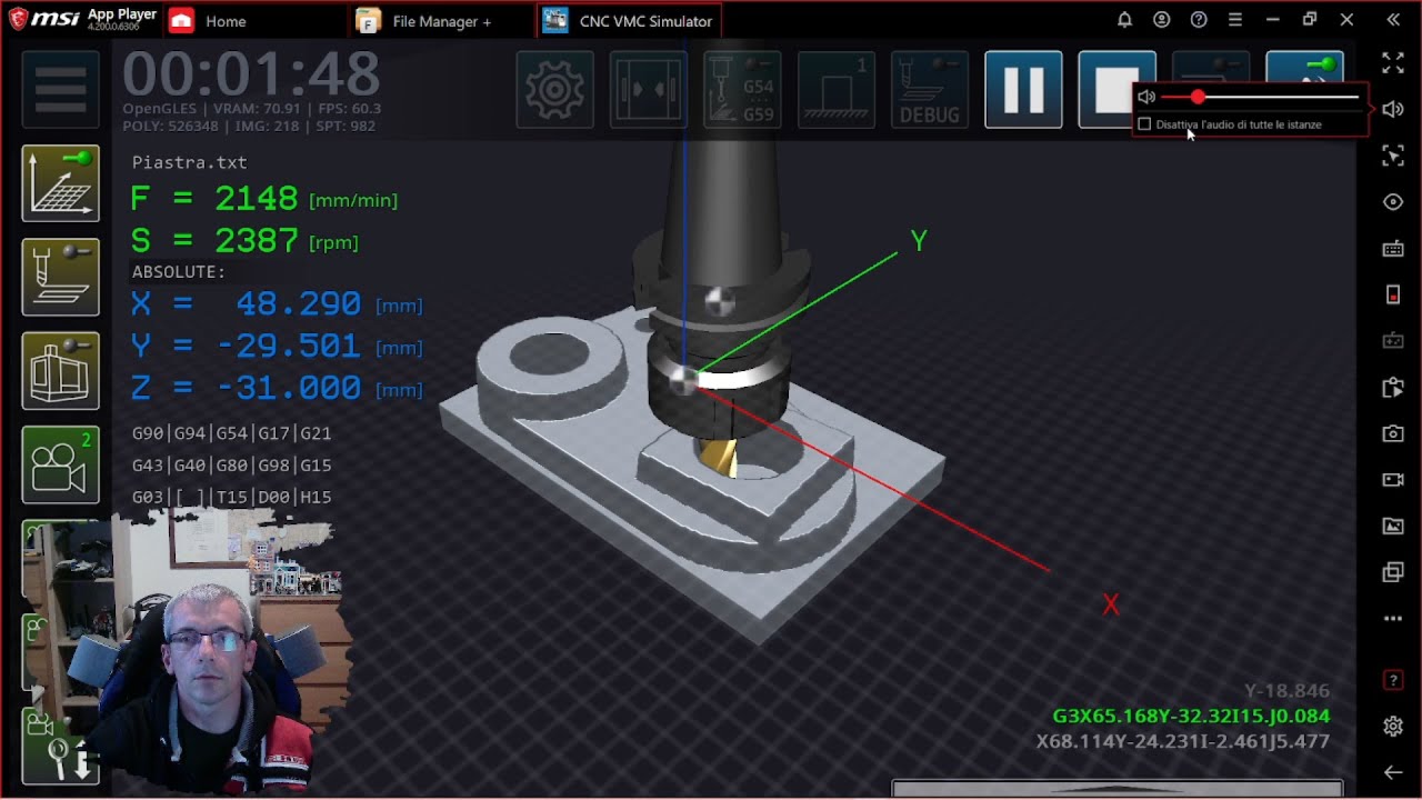 Una Fresa CNC a tre assi sul tuo PC!! GRATIS!! Ottima risorsa per imparare!!