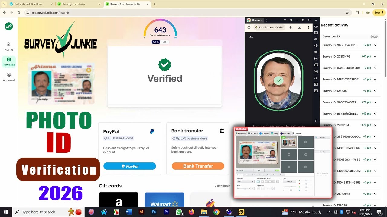 Survey Junkie Easy Method Photo ID Verification Process 2026 | how to work survey junkie #cashapp