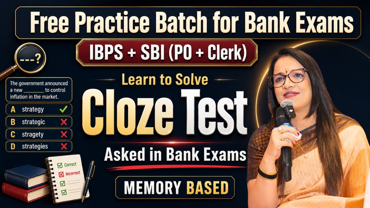 Cloze Test Asked in Bank Exams  | Best Tricks to Solve  | SBI , IBPS PO | English With Rani Ma'am
