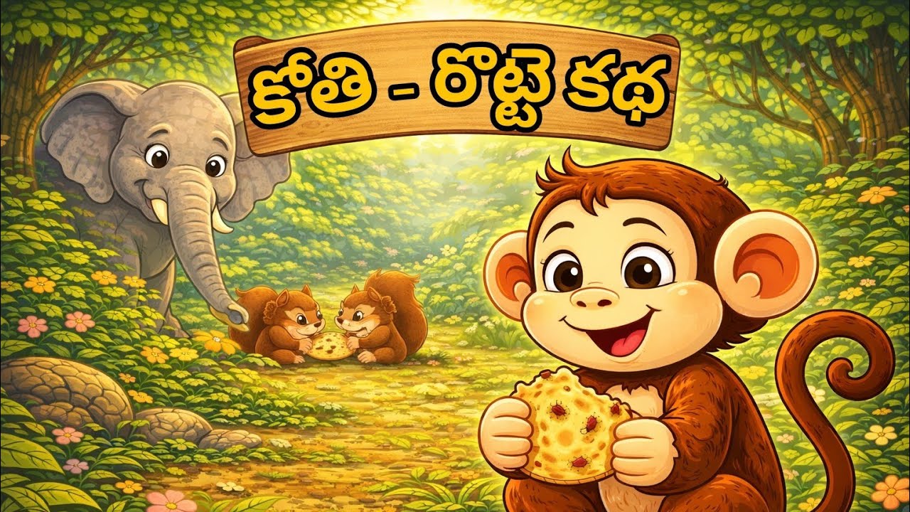 కోతి – రొట్టె | పిల్లలకు నీతి కథ | Telugu Moral Story