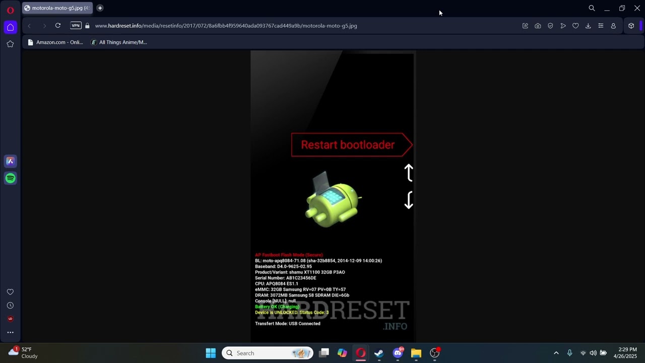Motorola/Android device stuck in Fastboot Mode *FIXED*