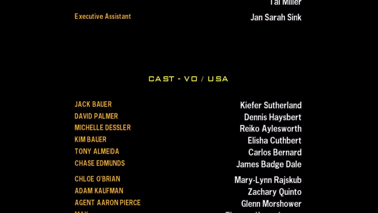 Playstation 2 - 24: The Game 'Credits'