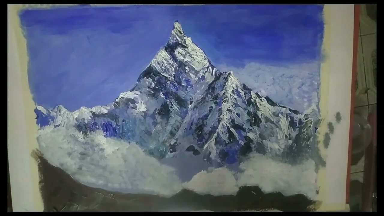 mount machapuchre (acrylic painting)